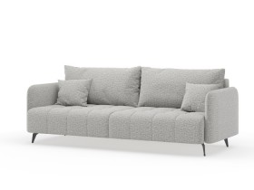 Валериан диван трёхместный прямой Светло-серый, ткань RICO FLEX 108 в Муромцево - muromcevo.katalogmebeli.com | фото