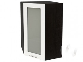Угловой шкаф со стеклом Валерия-М ШВУС-599 (Белый глянец/Венге/верхний/высокий) в Муромцево - muromcevo.katalogmebeli.com | фото